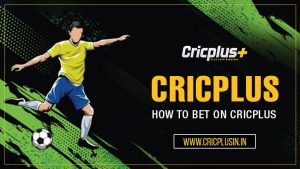 User placing a bet on Cricplus platform using a mobile device